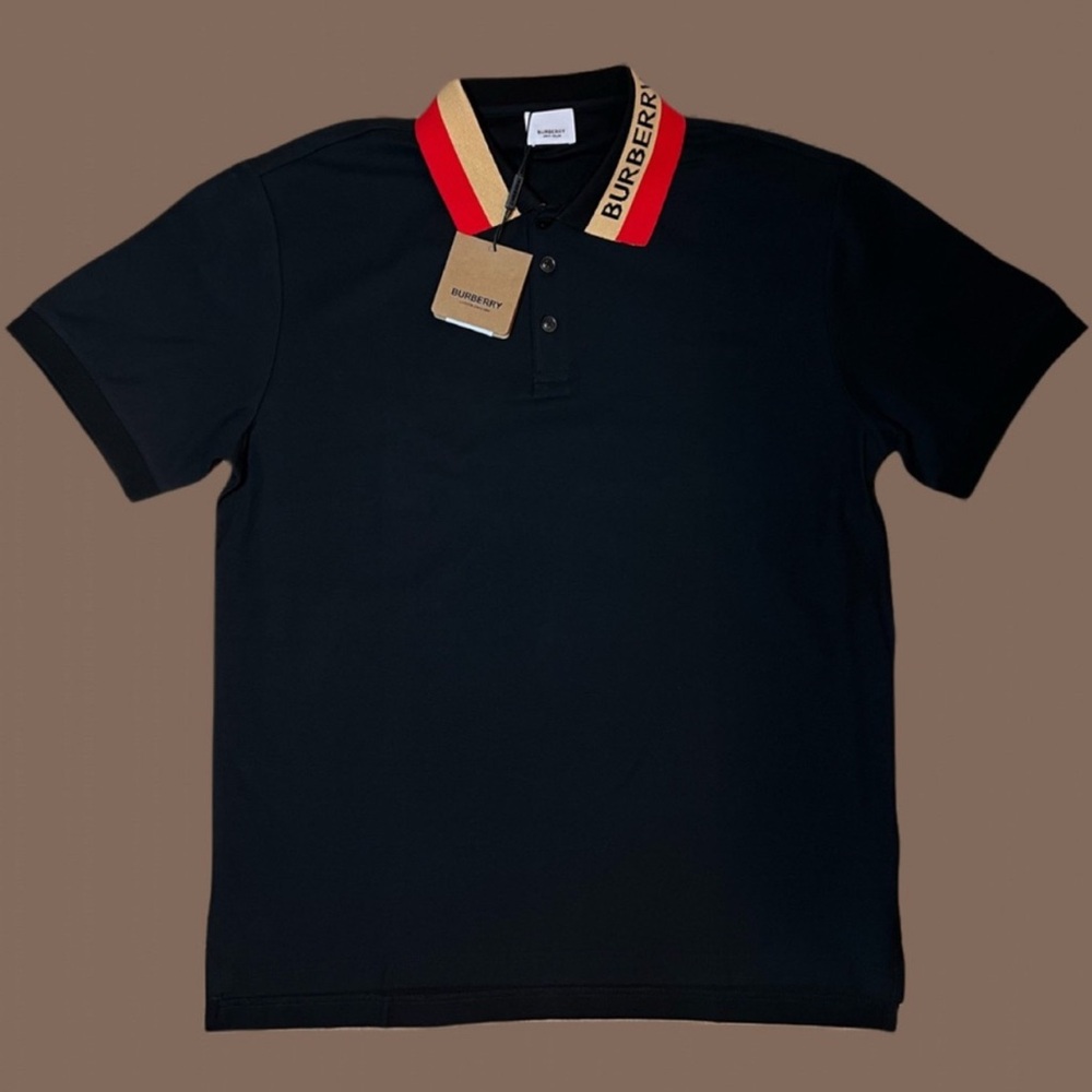Burberry Mens Collar Logo Polo Shirt